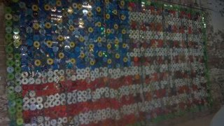 US flag made from CDs