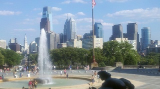 Philly skyline from the museum