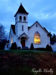 Early morning church lights